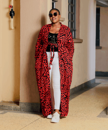 Nyekundu Maxi Kimono