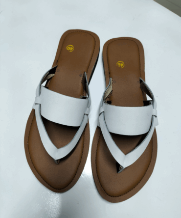 White leather sandals